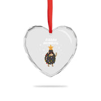 Funny Xmas Heart Crystal Glass Ornament Baaah Humbug Black Sheep Christmas Tree - Wonder Print Shop
