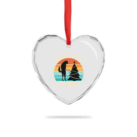 Funny Xmas Heart Crystal Glass Ornament Don't Be Naughty Dog Peeing Christmas Tree - Wonder Print Shop