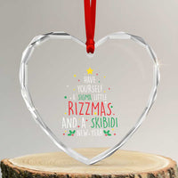 Funny Xmas Heart Crystal Glass Ornament Have Yourself A Sigma Little Rizzmas And A Skibidi New Year - Wonder Print Shop