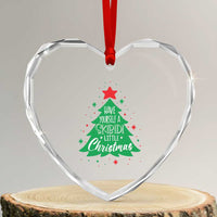 Funny Xmas Heart Crystal Glass Ornament Have Yourself A Skibidi Little Rizzmas - Wonder Print Shop