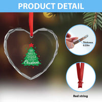 Funny Xmas Heart Crystal Glass Ornament Have Yourself A Skibidi Little Rizzmas - Wonder Print Shop