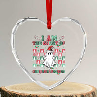 Funny Xmas Heart Crystal Glass Ornament I Am The Ghost Of Christmas Present - Wonder Print Shop