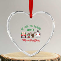 Funny Xmas Heart Crystal Glass Ornament Wishing You Nothing Butt A Merry Christmas - Wonder Print Shop