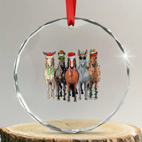 Funny Xmas Horse Crystal Glass Ornament Xmas Light Reindeer Horses Crew with Santa Hat TS02