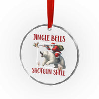 Funny Xmas Hunting Crystal Glass Ornament Jingle Bells Shotgun Shells TS12