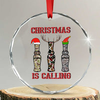 Funny Xmas Hunting Crystal Glass Ornament Xmas Is Calling Camouflage Hunting Whistle TS11