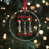 Funny Xmas Hunting Crystal Glass Ornament Xmas Is Calling Camouflage Hunting Whistle TS11