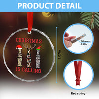 Funny Xmas Hunting Crystal Glass Ornament Xmas Is Calling Camouflage Hunting Whistle TS11