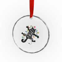 Funny Xmas It's Fine I'm Fine Everything Is Fine Crystal Glass Ornament Black Cat TS11