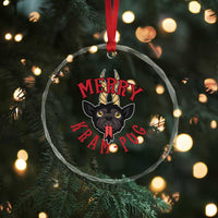 Funny Xmas Krampus Pug Dog Crystal Glass Ornament Merry Krampug Cute Pug Satan TS09