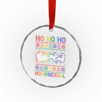 Funny Xmas LGBT Crystal Glass Ornament Ho Ho Ho Homosexual TS09