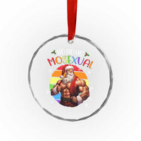Funny Xmas LGBT Crystal Glass Ornament Ho Ho Ho Mosexual Rainbow Santa TS11