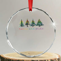 Funny Xmas LGBT Crystal Glass Ornament Merry And Pride Rainbow Xmas Tree TS11