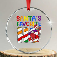 Funny Xmas LGBT Crystal Glass Ornament Santas Favorite Ho Rainbow TS09