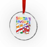 Funny Xmas LGBT Crystal Glass Ornament Santas Favorite Ho Rainbow TS09