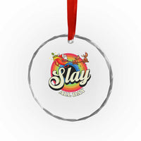Funny Xmas LGBT Crystal Glass Ornament Slay All Day Sleigh Rainbow TS09