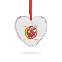 Funny Xmas LGBT Heart Crystal Glass Ornament Santa Ho Ho Ho Homosexual - Wonder Print Shop