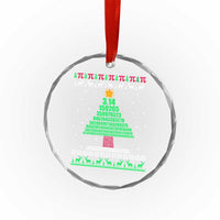 Funny Xmas Math Crystal Glass Ornament 3.14 Pi Christmas Tree TS09