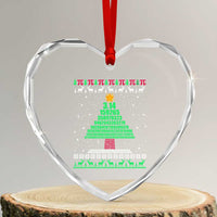 Funny Xmas Math Heart Crystal Glass Ornament 3.14 Pi Christmas Tree - Wonder Print Shop