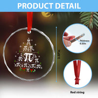 Funny Xmas Math Teacher Crystal Glass Ornament Pi Christmas Tree TS09