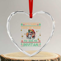 Funny Xmas Mexico Beer Heart Crystal Glass Ornament Si Ya Saben Como Me Pongo Pa'que Me Invitan Santa Drunk - Wonder Print Shop