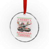 Funny Xmas Military Crystal Glass Ornament Merry Tankmas Tank Veteran Army TS09