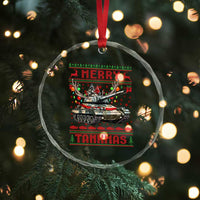 Funny Xmas Military Crystal Glass Ornament Merry Tankmas Tank Veteran Army TS09