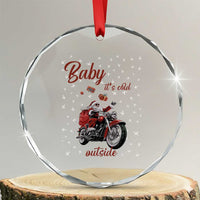 Funny Xmas Motorcycle Santa Crystal Glass Ornament Xmas Motorbike Biker Gift TS10