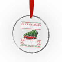 Funny Xmas Movie Crystal Glass Ornament Bend Over And I'll Show You Merry Xmas Tree Ugly Sweater TS02