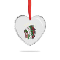 Funny Xmas Native American Heart Crystal Glass Ornament Ho Ho Ho Lay Vintage War Bonnet - Wonder Print Shop