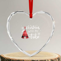 Funny Xmas Native American Heart Crystal Glass Ornament Xmas With My Tribes - Wonder Print Shop