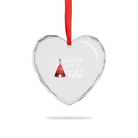 Funny Xmas Native American Heart Crystal Glass Ornament Xmas With My Tribes - Wonder Print Shop
