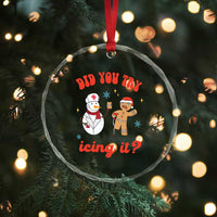 Funny Xmas Nurse Crystal Glass Ornament Did You Try Icing It? Snowman Nurse Snap Gingerbread TS09