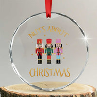 Funny Xmas Nutcracker Crystal Glass Ornament Nuts About Xmas Snowflake TS11