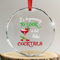Funny Xmas Party Crystal Glass Ornament It's Beginning To Look A Lot Like Cocktails TS09