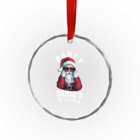 Funny Xmas Party Crystal Glass Ornament Like Santa's Not Watching Santa Sunglass TS09