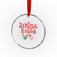 Funny Xmas Pickleball Crystal Glass Ornament Jingle Balls Reindeer Santa Hat Ball TS11