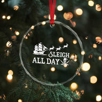 Funny Xmas Pirate Crystal Glass Ornament Sleigh All Day Pirate Skull Ship TS11