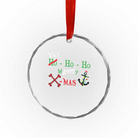 Funny Xmas Pirate Crystal Glass Ornament Yo Ho Ho Marrrrry X-Mas Anchor Santa Hat TS11