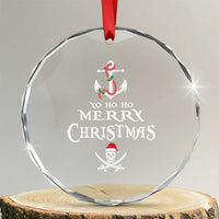Funny Xmas Pirate Crystal Glass Ornament Yo Ho Ho Merry Xmas Anchor Santa Skull TS11