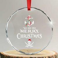 Funny Xmas Pirate Crystal Glass Ornament Yo Ho Ho Merry Xmas Anchor Santa Skull TS11