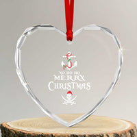 Funny Xmas Pirate Heart Crystal Glass Ornament Yo Ho Ho Merry Xmas Anchor Santa Skull - Wonder Print Shop