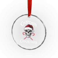 Funny Xmas Pirate Santa Crystal Glass Ornament Captain Xmas Skull Candy Canes TS11