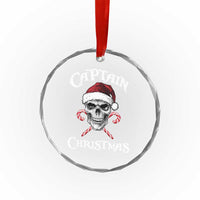 Funny Xmas Pirate Santa Crystal Glass Ornament Captain Xmas Skull Candy Canes TS11