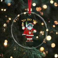 Funny Xmas Pirate Santa Crystal Glass Ornament Yo Ho Ho Holiday Xmas Pirate TS11