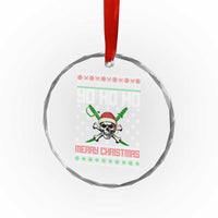 Funny Xmas Pirate Santa Crystal Glass Ornament Yo Ho Ho Merry Xmas Skull Santa Hat TS11