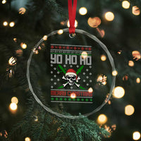 Funny Xmas Pirate Santa Crystal Glass Ornament Yo Ho Ho Merry Xmas Skull Santa Hat TS11