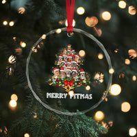 Funny Xmas Pitbull Crystal Glass Ornament Merry Pitmas Christmas Tree Dog Lover TS09