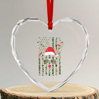 Funny Xmas Reindeer Hunting Camo Flag Heart Crystal Glass Ornament - Wonder Print Shop