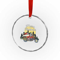 Funny Xmas Riding Crystal Glass Ornament Santa Riding Motorcycle Biker TS09